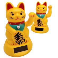 Car Solar Powered Dancing Cartoon Paw-waving Fortune Cats Lucky Cat Dancing Swinging Bobble Toy Gift For Car Decoration 2024 - buy cheap