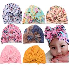 1PCS   Baby Turban Elastic Beanies Flower Printed Headwrap Baby Girls Caps  Hair Flowers  Boutique Hair Accessories 2024 - buy cheap