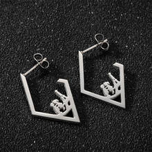 New Boy Girl Stud Earrings Simple Couple kiss Earrings Fashion Eiffel Tower Jewelry For Women Stainless Steel Figure Accessories 2024 - buy cheap