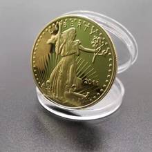 American Liberty goddess of freedom Medal Gold Plated Commemorative Coins National Souvenir Coin Best Gift 32mm 2024 - buy cheap