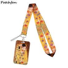 AD669 Patchfan Классическая картина Necklack шнурки ключевой ремень многофункциональный мобильный телефон украшения с держателем для карт чехол 2024 - купить недорого