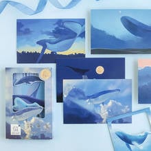 30 Pcs/Set Whale Island Bronzing Postcard Creative Hollow Greeting Cards DIY Journal Decoration Stationery 2024 - buy cheap