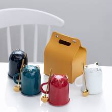 LUWU ceramic tea mugs with spoon cute cat coffee tea cup chinese coffee mugs drinkware 2024 - buy cheap