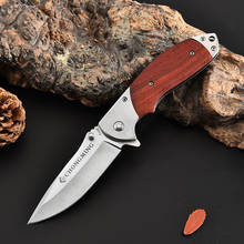 7.8" Knives 58HRC Folding Knife 7CR18MOV Blade Wood Handle Sharp Camping Knives Survival Tactical Hunting Camping Knifes 2024 - buy cheap