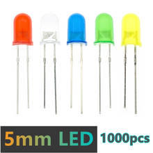 1000pcs 5mm LED Light Assorted Kit DIY LEDs Set White Yellow Red Green Blue 2024 - buy cheap