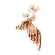 Hanging Decoration Deer Head Laser-Cut DIY Wooden Jigsaw 3D Assembly Model Toys For Children's Birthday Presents Educational Toy 2024 - buy cheap