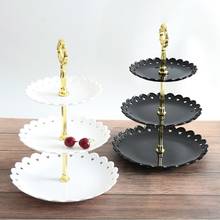 New Cake Dessert Rack Plates Explosion Style European Wedding Party Multi Layer Plastic Three-tier Fruit Tray Snack Candy Tray 2024 - buy cheap
