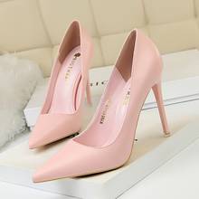 Stylish minimalist women's shoes show thin heels with ultra-high heels with a shallow tip sexy single shoes 2024 - buy cheap