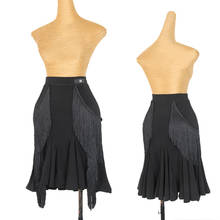 Latin Dance Costume Women Black Fringed Skirt Latina Practice Clothes Ladies Samba Rumba Salsa Dance Skirt Tango Wear DNV14478 2024 - buy cheap