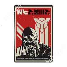 ¡Sumérase a Helghast! Killzone-carteles de Metal para cine, carteles clásicos de hojalata para garaje, pub y garaje 2024 - compra barato