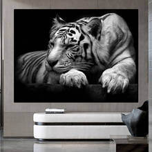 Nordic White Tiger Canvas Painting Posters and Prints Wall Art Animal Art Cuadros Pictures for Living Room Home Decoration 2024 - buy cheap