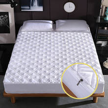 8 Colors Bed Mattress Cover With Zipper Quilted All Inclusive Soft Fiber Topper Thick Mattress Protector Pad Covers Anti-mite 2024 - buy cheap