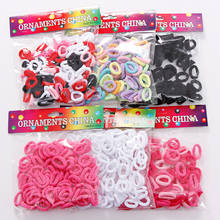 100 Pieces Colorful Towel Ring South Korea Lovely Children Hair Circle Tie Small Leather Band Ponytail Rope 2024 - buy cheap