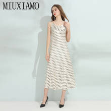 MIUXIMAO-Vestido largo informal de acetato para mujer, prenda elegante con estampado de puntos, de alta calidad, para verano, 2020 2024 - compra barato