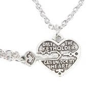 Dropshipping Broken Heart Key Pendant Necklace Best Friends Forever 2 pcs Splicing Friendship Necklace Puzzle Choker For Women 2024 - buy cheap