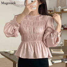 Spring New Long Sleeve Pleated Shirts For Women Office Lady Chiffon Shirt Female Fashion Elegant Women Blouses Tops Blusas 11020 2024 - buy cheap