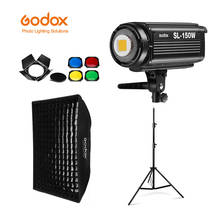 Godox SL-150W SL150W 5600K White Version LCD Panel Continuous LED Video Light + 70x100cm softbox + 2.8m Light Stand + Barn Door 2024 - buy cheap