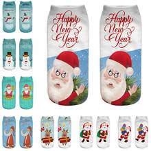 Рождественский олень повседневные унисекс женские носки для подарков бизнес 3D Рождество с Санта-Клаусом и оленем печать средние спортивные носки женские 2024 - купить недорого