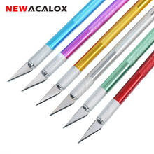 NEWACALOX Art Knifes with 6PC Blades Wood Carving Tool Razor Hobby Leather Fruit Food Craft Engraving Pen DIY Cutting Tool 2024 - buy cheap