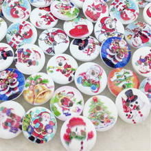 100pcs Wood Santa Christmas Theme Buttons Doll Sewing Craft 15 mm WB59 2024 - buy cheap