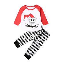 1-5Y Criança Crianças Bebê Menino Menina Manga Longa T-shirt Tops Pant Long Calças 2PCS Xmas Outfits Roupas Definidos 2024 - compre barato