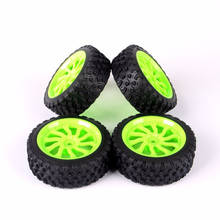 4Pcs 1/10  Rally Wheel Model Rubber Tires Green Wheel Rim with 12mm Hex fit HSP HPI RC Off Road Racing Car Accessories 2024 - buy cheap