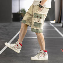 Shorts cargo masculino de algodão, bermudas casuais com bolsos, hip hop, praia, moda urbana, verão 2020 2024 - compre barato