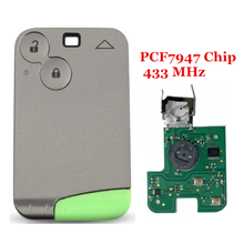 434 МГц ID46 чип, 2 кнопки, смарт-карта для автомобильного ключа, для Renault Laguna Espace PCF7947 PCF7926 чип 2024 - купить недорого
