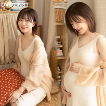 Dvotinst-vestido elegante de maternidad con cuello en V para mujer, ropa para sesión de fotos, cárdigans, 2 uds. 2024 - compra barato