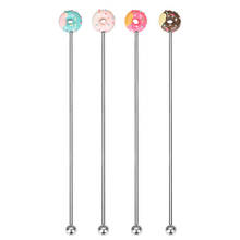 4PCS Swizzle Stick Donut Shape Stainless Steel Swizzle Stick Round Head Mixing Cocktail Coffee Stirrers Wine Drink Bar 2024 - buy cheap