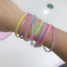 Pulseira de silicone colorida, bracelete para festa de animais de estimação kawaii, unissex, para meninos e meninas, bracelete de silicone 2024 - compre barato