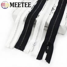 Meetee 2pcs 50/60/70cm 5# Resin Rhinestone Zipper Open-End Auto Lock Diamond Decoration Zips for Jacket Coat DIY Sewing Zippers 2024 - buy cheap