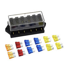 Car 6-Way Blades Circuit Fuse Box Holder 5A/10A/15A/20A Fuses for Yacht RV 2024 - buy cheap