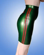 Army green wth red trim latex short skirt latex rubber sirt with back zipper 2024 - buy cheap