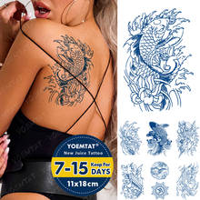 Juice Lasting-tatuaje temporal resistente al agua, pegatina tradicional Koi Lotus Wave Flash, tatuaje falso para mujeres, brazo, muslo, tinta, arte corporal 2024 - compra barato