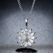 Luxury Sunflower Pendant Necklace For Women Men Gold Sliver Color Chain Flower Necklaces Christmas Jewelry Collier Femme 2024 - buy cheap