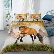 Horses Bedding Set HD 3D Printed Duvet Cover Double for Adults Bed Cover Set Bedclothes 2/3pcs Single Double Queen King Size 2024 - buy cheap