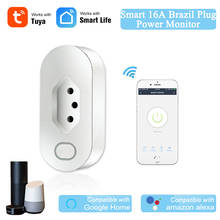 Smart BR Socket 16A WiFi Brazil Plug With Energy Monitoring Work With Alexa Echo Google Nest Tuya APP Wireless Control BR Outlet 2024 - buy cheap