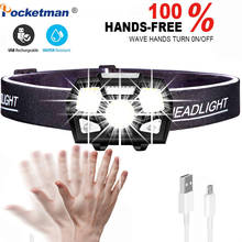 Pocketman-faro LED ultrabrillante con Sensor de movimiento, linterna frontal resistente al agua, recargable por USB 2024 - compra barato