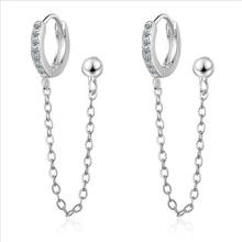 1PCS Women Silver Plated Earrings Female Jewelry Shiny Crystal Piercing Gold Earring Girls Charm Accessories Female Tassel Bijou 2024 - buy cheap