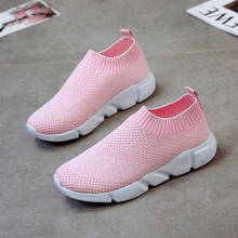 New Sock Sneakers Women Light Pink Running Shoes Breathable Female Sport  Athletic  Mesh zapatillas Plus Size 43 2024 - buy cheap