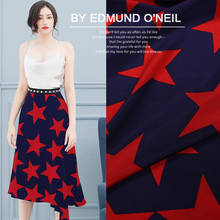 Customized Spring&Summer Digital Printed Crepe De Chine Fabric for Dress Red Star Skin-Friendly Silk Clothing Sewing Diy Summer 2024 - buy cheap