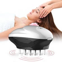 Vibratório couro cabeludo massageador pente escova de cabelo elétrica portátil cabeça da escova de cabelo relaxar silicone mini acessório cuidados com o cabelo 2024 - compre barato