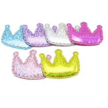 60pcs/lot 4*3.5cm Pu Crown Padded Appliques for Children Headwear Hair clip Accessories and Garment Accessories 2024 - buy cheap