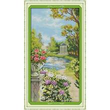 Beautiful Garden DIY Cartoon Needlework Crafts 11CT14CT Printed Pattern Cross Stitch Kit DMC On Canvas Embroidery Sets for Decor 2024 - buy cheap