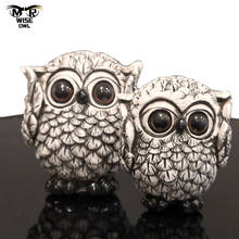 Cute Owls Resin Animal Figurines Craft Home Office Shelf Decoration Living Room Bedroom Desktop Decor Fairy Garden Ornament 2024 - buy cheap