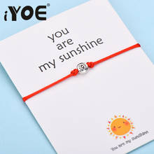 IYOE Wish Card You Are My Sunshine Eye браслеты для женщин и мужчин, подарок на день рождения, винтажный браслет ручной работы с красной нитью 2024 - купить недорого