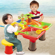 2021 Creative Baby Summer Sand And Water Table Box Baby Kids Children Outdoor Beach Waterwheel Toys for Children Family Play Set 2024 - buy cheap