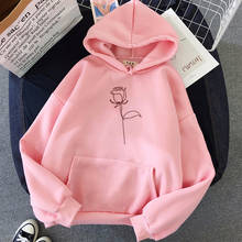 Outono streetwear flor impressão hoodies pullovers moda harajuku inverno hoodie solto estilo coreano feminino moletom roupas 2024 - compre barato