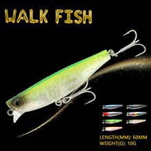WALK FISH-señuelo de pesca de pececillos, cebo duro de agua salada, anzuelo triple Artificial, ojos 3D, 60MM, 10G 2024 - compra barato